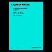 Rothenberger R-Series Electric Drain Cleaning Machine - Instruction Manual