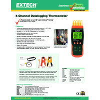 Extech SDL200 4 Channel Datalogging Thermometer - Datasheet