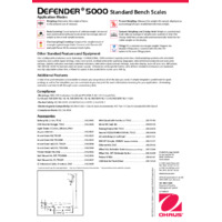 Ohaus Defender 5000 Standard D52 Bench Scale Column Mount Datasheet
