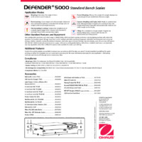 Ohaus Defender 5000 Standard D52 Bench Scale Front Mount Datasheet