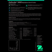 Ohaus Defender 5000 Washdown Bench Scales Column Mount Dual Range Datasheet