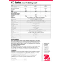 Ohaus FD-Series Stainless Steel Food Portioning Scales Datasheet
