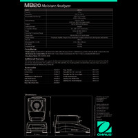 Ohaus MB120-GB Moisture Analyser Datasheet