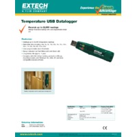 Extech TH10 Temperature USB Datalogger - Datasheet