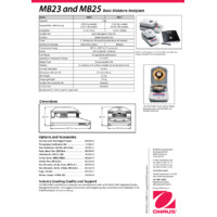 Ohaus MB23/25 Moisture Analyser Datasheet