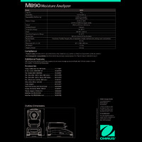 Ohaus MB90-GB Moisture Analyser Datasheet