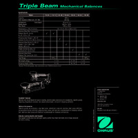 Ohaus Triple Beam 700 Series Mechanical Balance Datasheet