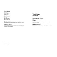 Ohaus Triple Beam TJ2611 Mechanical Balance Manual