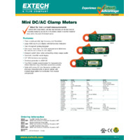 Extech 380942 30A True RMS AC/DC Mini Clamp Meter - Datasheet