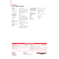 Megger AVO215 CATIII TRMS Multimeter Datasheet