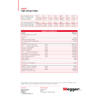 Megger HVB10 High Voltage Bridge Datasheet