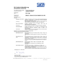 Sika Temperature Calibrator TP 17165 Certificate - Certifications & Declarations