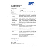 Sika Temperature Calibrator TP 17650 DOC Certificate - Certifications & Declarations