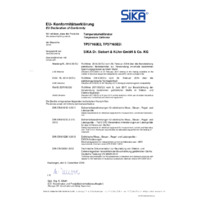Sika Temperature Calibrator TP 37165E-STD Certificate - Certifications & Declarations