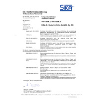 Sika Temperature Calibrator TP 37700E.2 Certificate - Certifications & Declarations