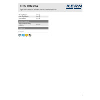 Kern ORM 2CA Digital Brix Refractometer Datasheet