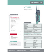 Kewtech KT1795 Two Pole Voltage and Continuity Tester Datasheet