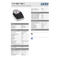 Kern MGC 100K-1 Bathroom Scale Datasheet