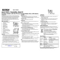 Extech 445815 Hygro-Thermometer Humidity Alert with Dew Point - User Manual