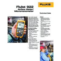 Fluke 922 Airflow Meter - Datasheet