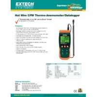 Extech SDL350 Anemometer - Datasheet