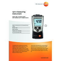 Testo 460 Compact Optical RPM Meter Datasheet