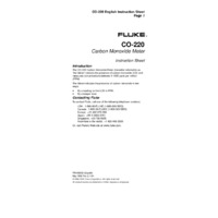 Fluke CO220 - Instruction Sheet