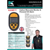 Kane 77 Carbon Monoxide Meter - Datasheet