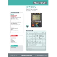Kewtech KEW3125 Insulation Tester - Datasheet