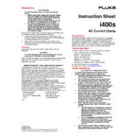 Fluke i400s Instruction Sheet