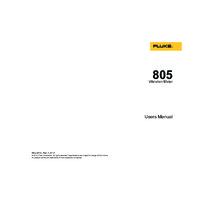 Fluke 805 Vibration Meter - User Manual