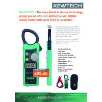 Kewtech KEW2200 Ultra-Slim Clamp Meter - Datasheet