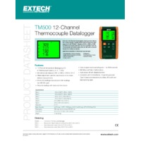 Extech TM500 12 Channel Datalogging Thermometer - Datasheet