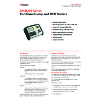Megger LRCD210 RCD Tester - Datasheet