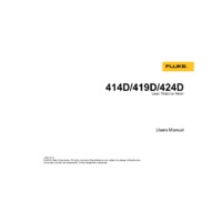 Fluke 414D, 419D & 424D Laser Distance Meters - User Manual