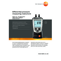 Testo 510 Differential Pressure Meter - Datasheet
