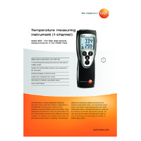 Testo 925 Single Channel Thermometer - Datasheet
