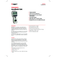 Megger TDR500-3 Time Domain Reflectometer - Datasheet