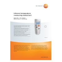 Testo 805 Mini Infrared Thermometer - Datasheet