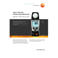 Testo 540 Pocket Light Meter - Datasheet