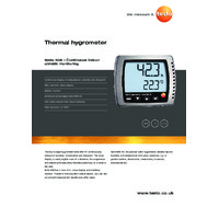 Testo 608-H2 Thermo Hygrometer - Datasheet