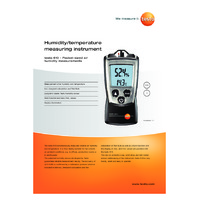 Testo 610 Compact Humidity and Temperature Meter - Datasheet