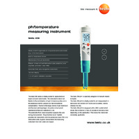 Testo 206-pH1 Temperature and pH Meter - Datasheet