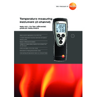 Testo 922 Dual Channel Digital Thermometer - Datasheet
