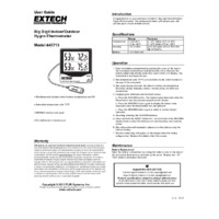 Extech 445713 Big Digit Hygrothermometer - User Manual