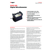 Megger DLRO600 Low Resistance Ohmmeter - Datasheet