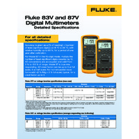 Fluke 87V Industrial Digital Multimeter - Datasheet
