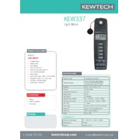 Kewtech KEW337 Light Meter - Datasheet