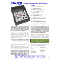 T & R 50A-3PH mk2 Secondary Current Injector - Datasheet
