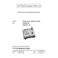 T & R 750ADM-H Primary Current Injector - User Manual